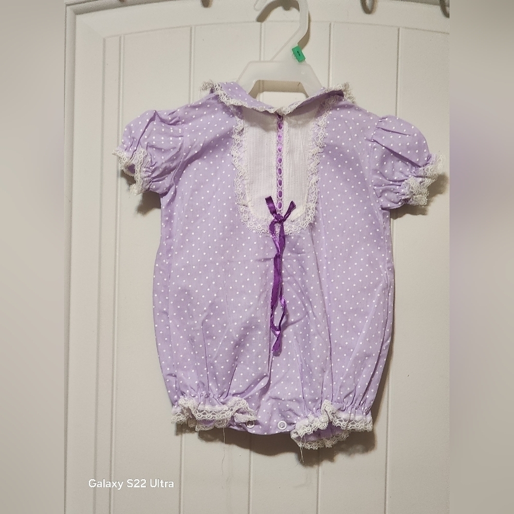 Purple Polka Dot Baby Romper